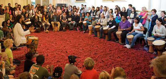 Afrobeats. Drumming in the Crush Room at Deloitte Ignite 12